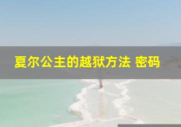 夏尔公主的越狱方法 密码